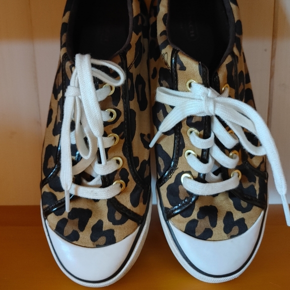Coach Faux Ocelot Animal Print Sneakers - Picture 7 of 8